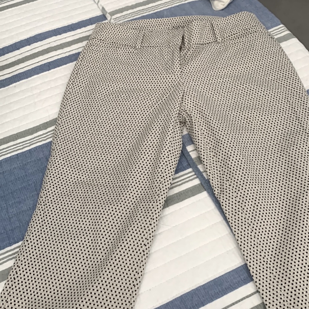 LOFT EUC cream/black polka dot pants